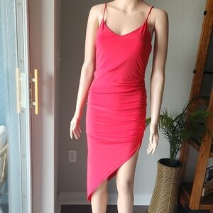 Elegant Red Asymmetrical Dress